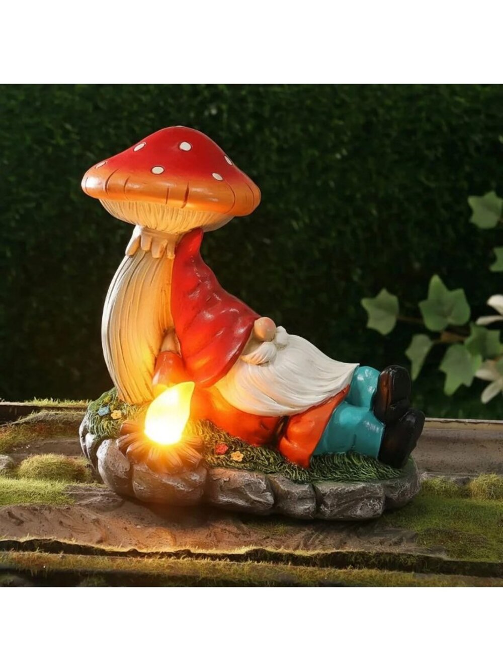 Solar LED Garden Gnome Statues - Charming Outdoor Decor for Patio & Yard, 8.5